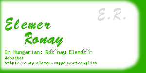 elemer ronay business card